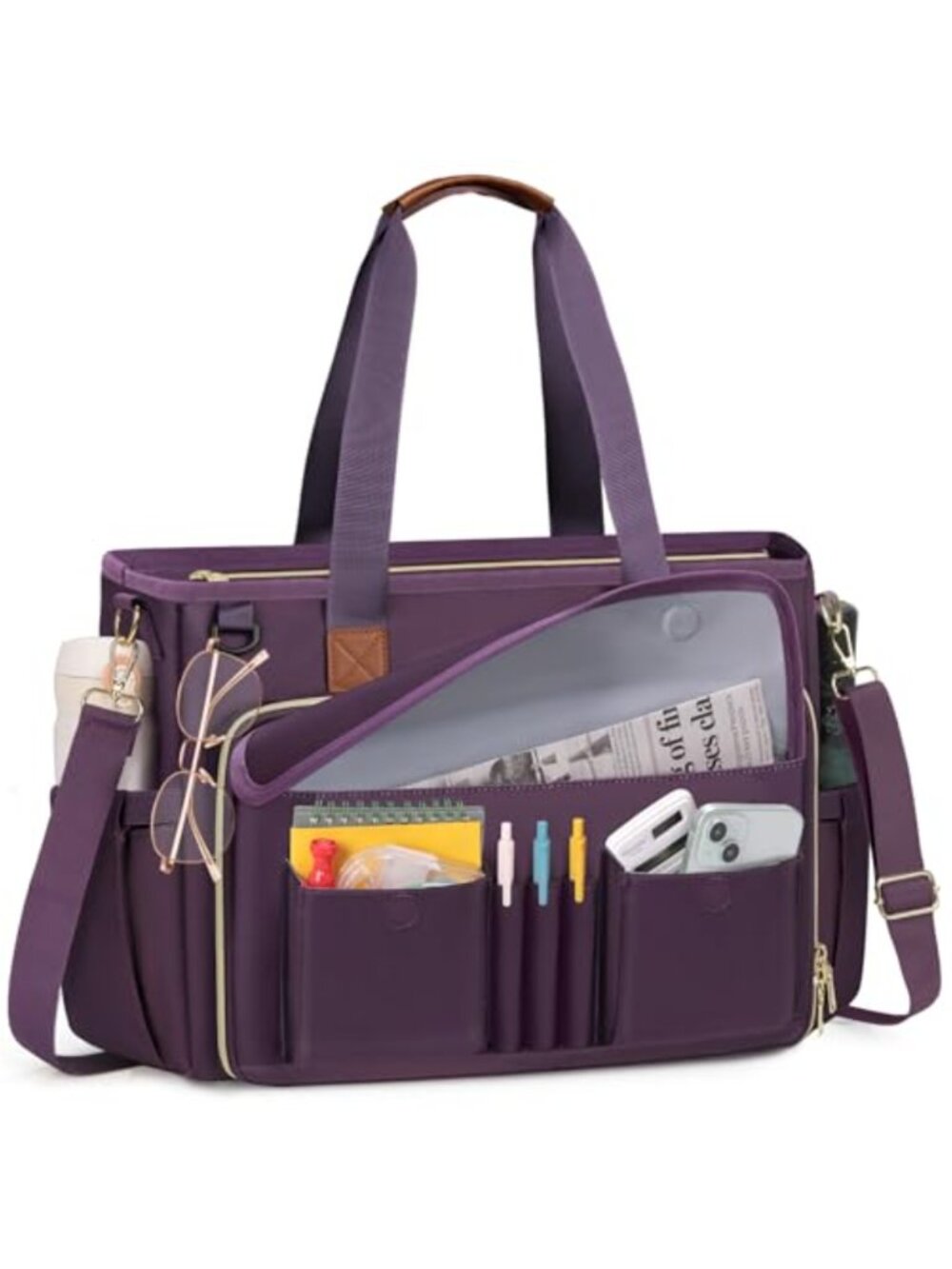 15.6 Inch Laptop Tote Bag Teacher Briefcase Work Bag Nurse Bag Lightweight